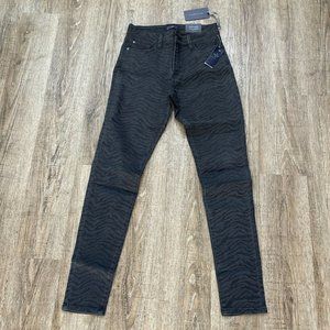NYDJ Womens Super Skinny Stretch Zebra Print Jeans Black Sz 14